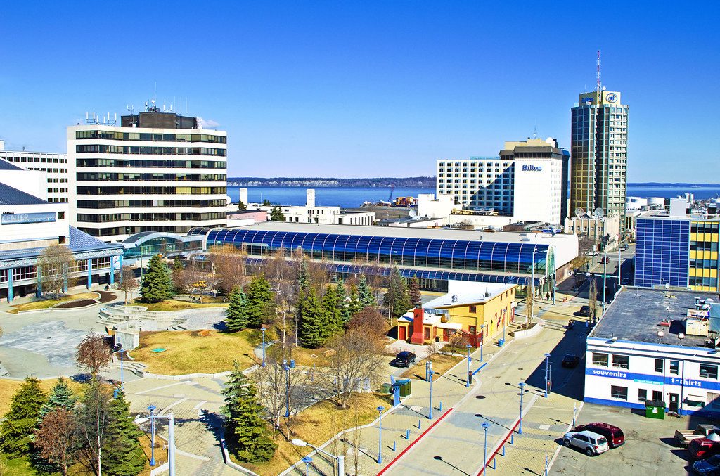 Anchorage Alaska busy city driving